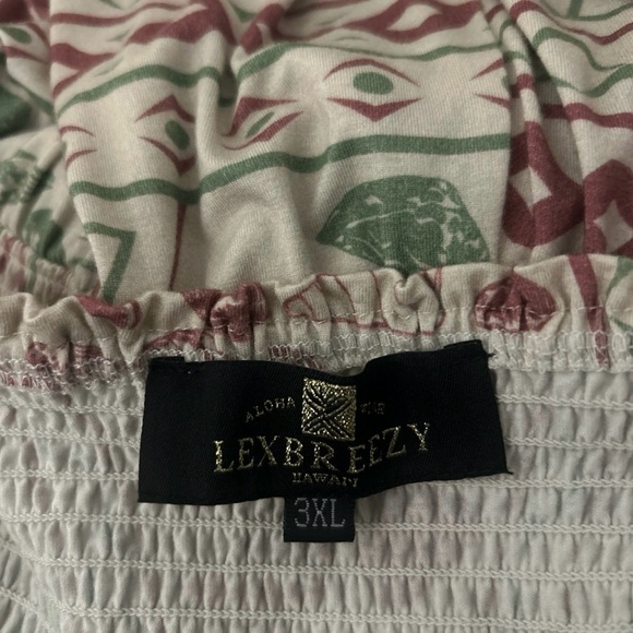 Lexbreezy Hawaii Tribal Shell Print Jumpsuit, 3XL — Modern Aloha Wear. - Picture 3 of 5